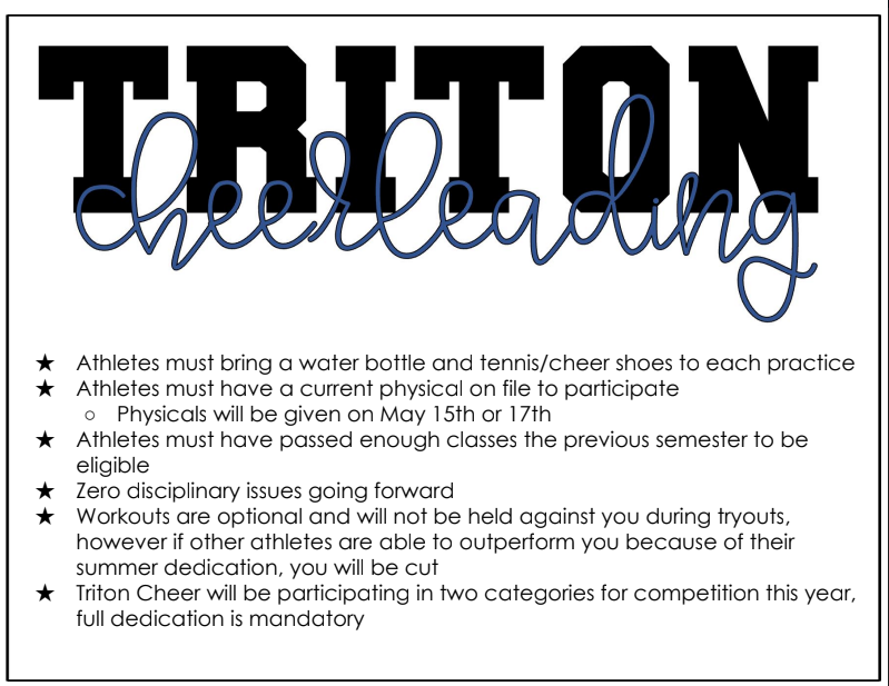 THS Cheerleading Summer Schedules & Information