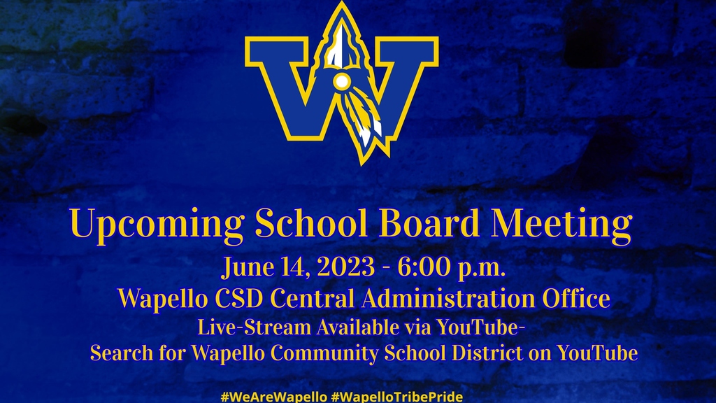 Upcoming School Board Meeting June 13, 2023 6:00 pm