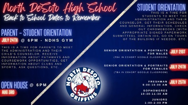 Back to school events to keep in mind for the 23-24 school year!
