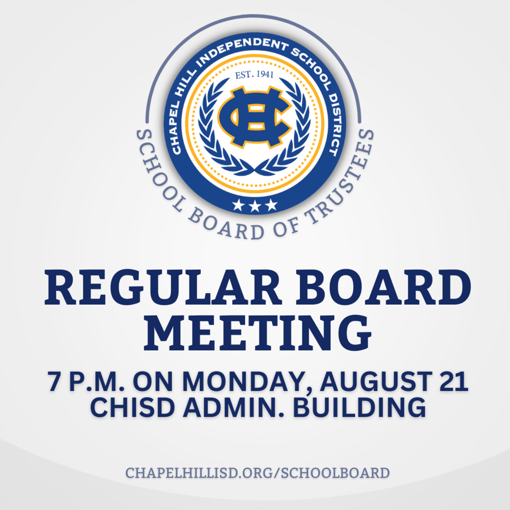 🏫 CHISD Board of Trustees will hold a regular meeting at 7 p.m. on Monday in the Administration Building's Board Room. View the agenda: https://meetings.boardbook.org/Public/Organization/1759