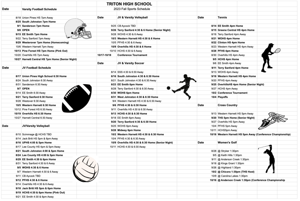 Fall 23/24 Game Schedules
