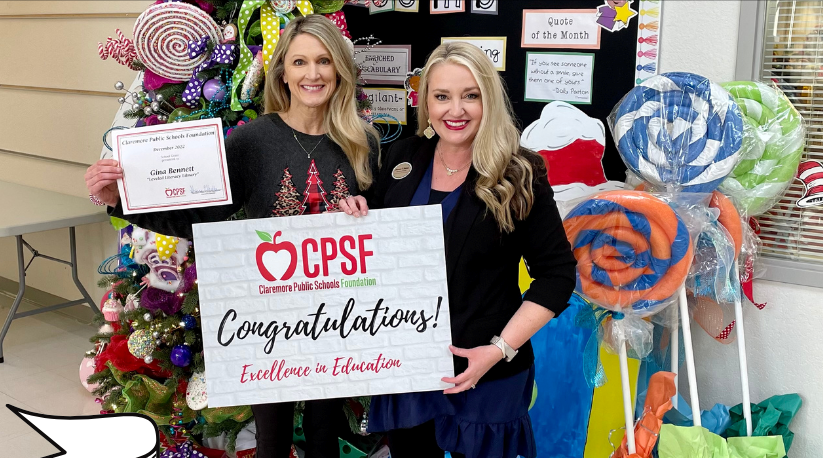 Presenting grants to CPS educators