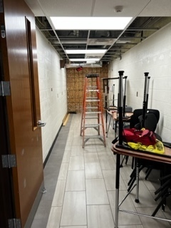 cleaning hallway