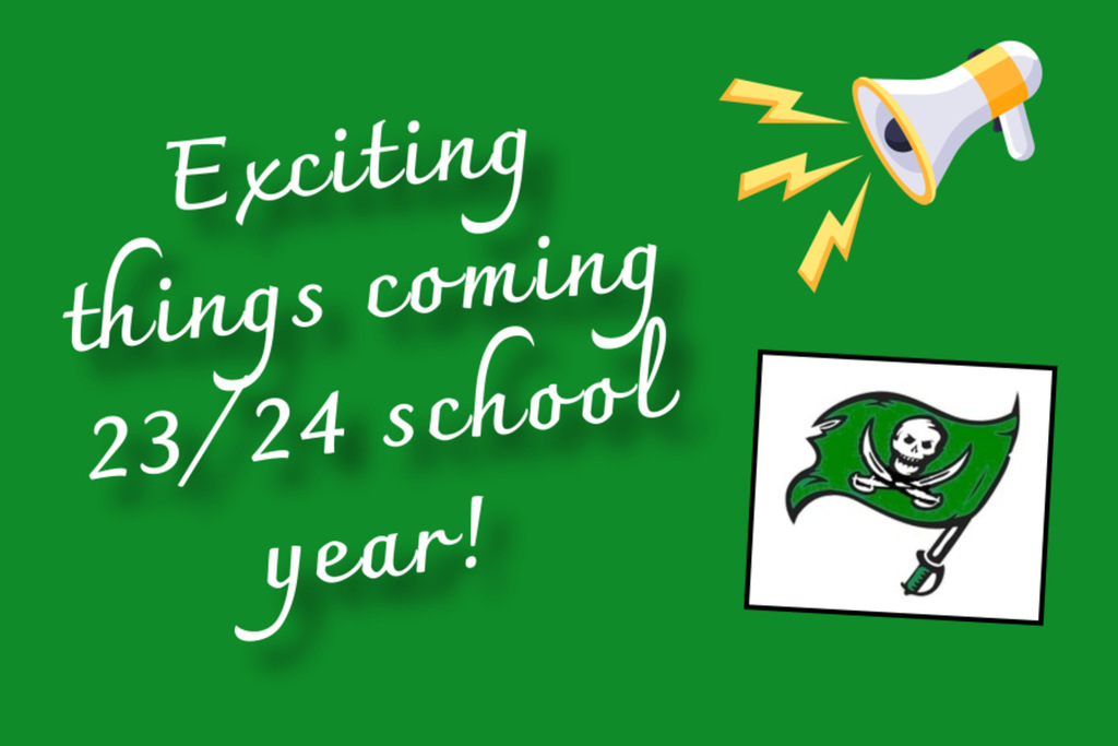 Ad says exciting things coming 23/24 school year with pirate flag image
