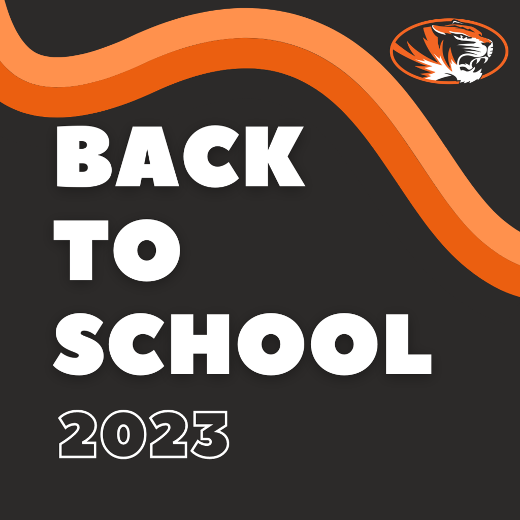 Back to School 2023, with a gray background and an orange curly line