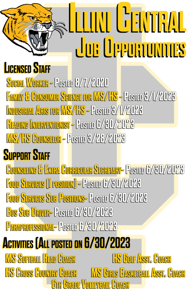 Job Opportunities 6/30/2023