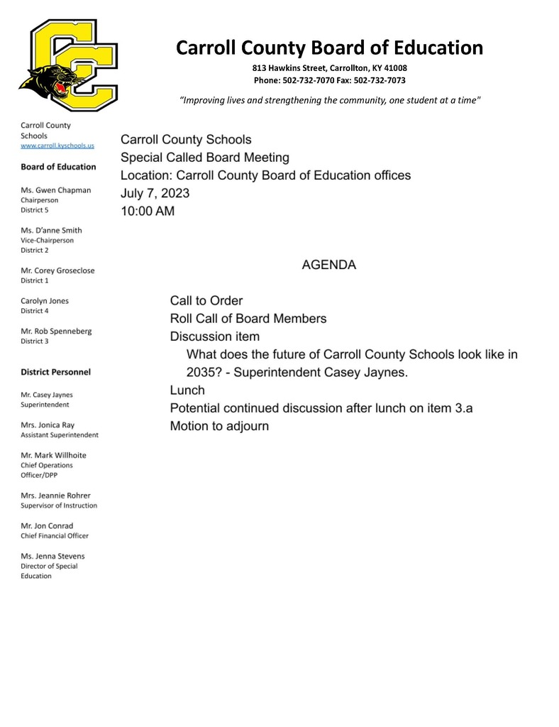 Board Meeting Announcement