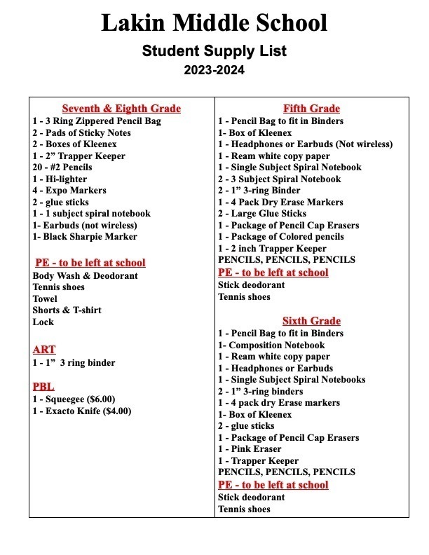 LMS Supply List 23-24