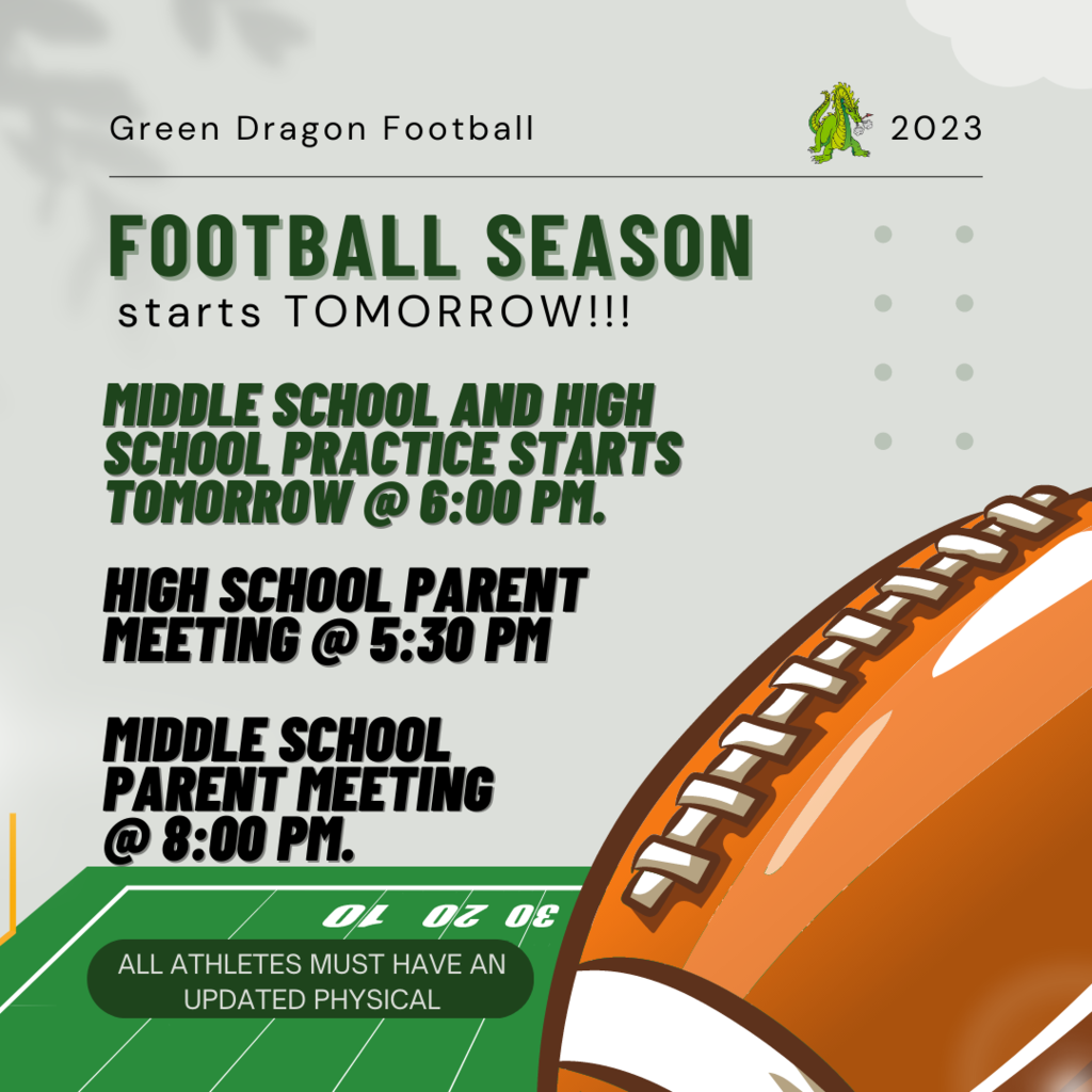 2023 Football Practice starts tomorrow