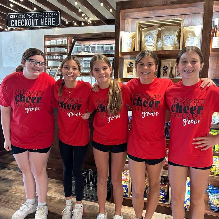 GMS Cheerleaders working hard at The Table today
