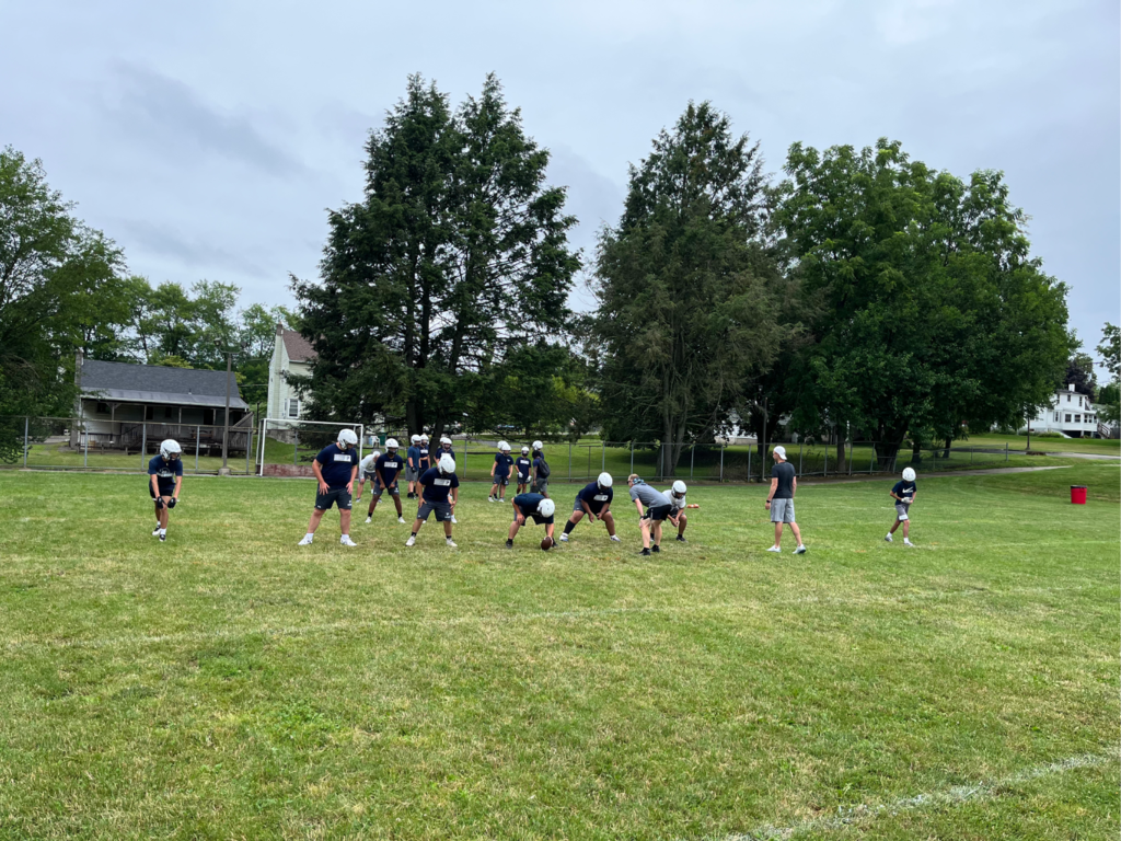 Students playing football