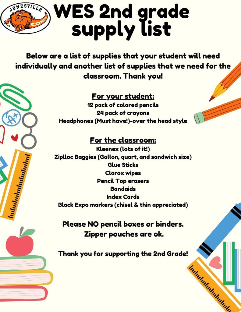 23-24 Classroom Supply lists
