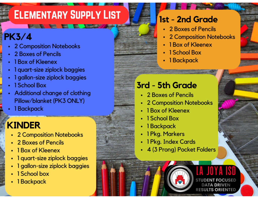 Elementary Supply List