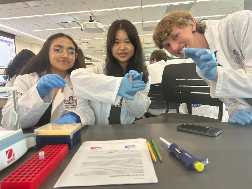 Science students conducting experiment
