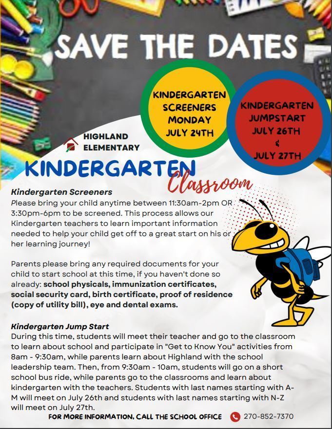 Kindergarten Save the Dates