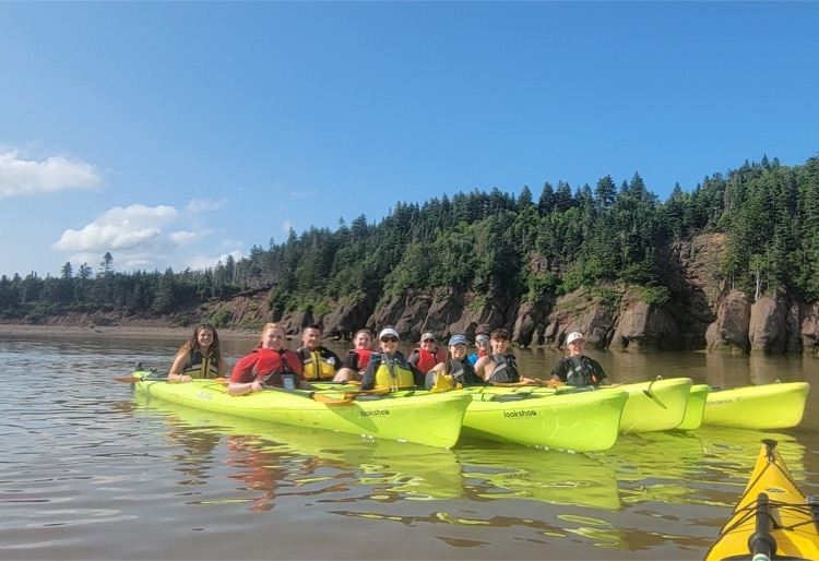 group kayaking 