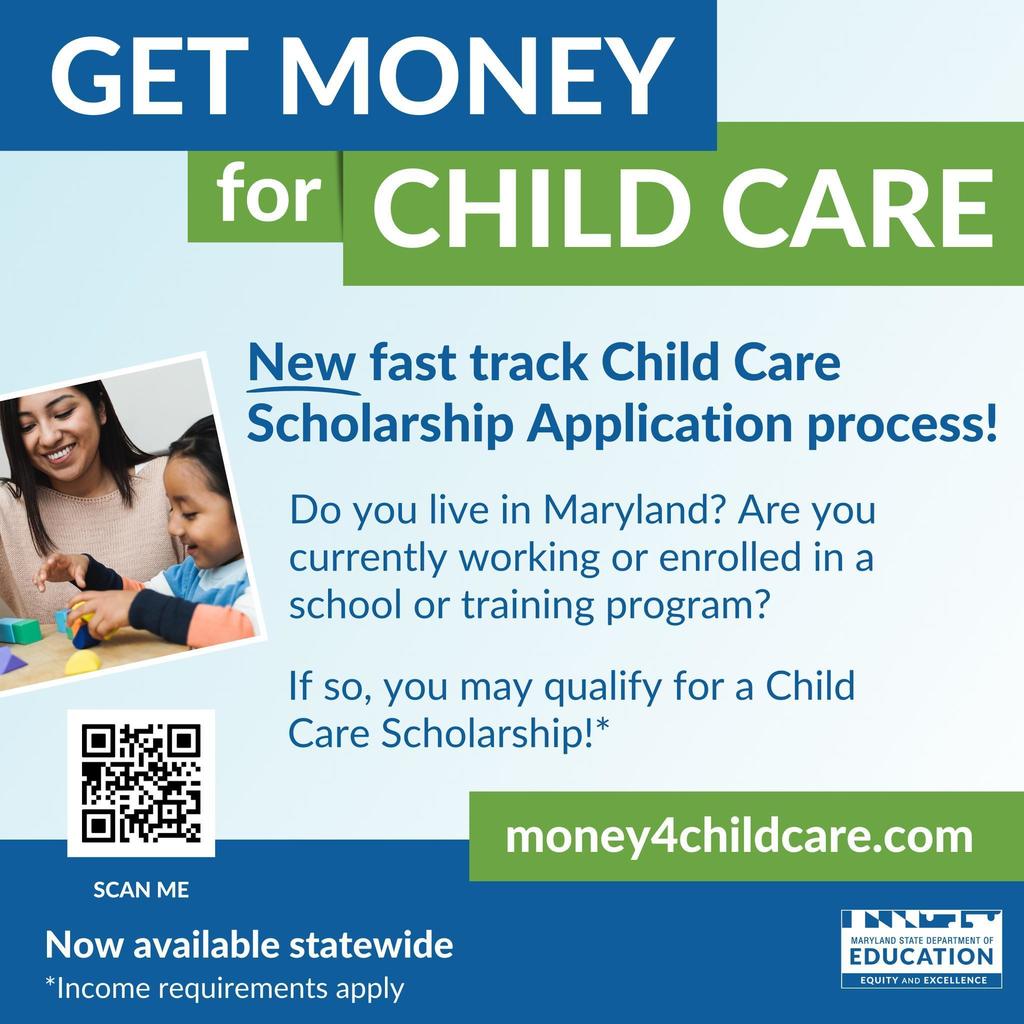 Information about Maryland Child Care Scholarship Application