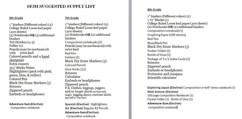Supply List 2023-24