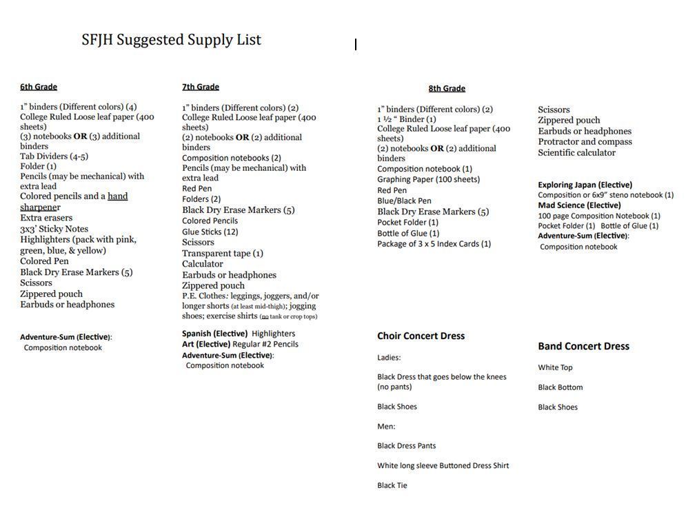 Supply List 2023-24