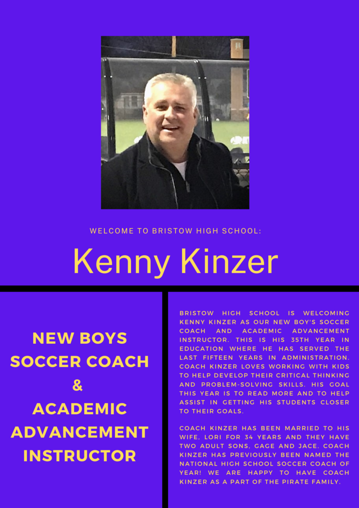 Welcome Coach Kinzer