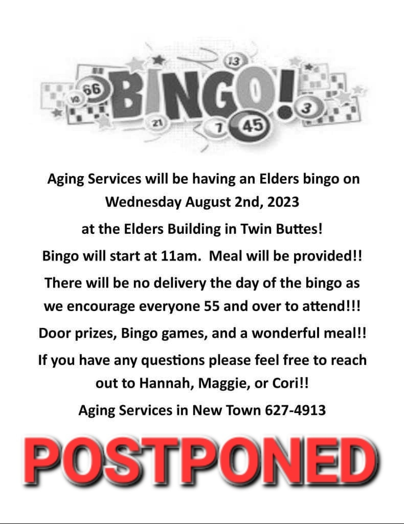 elders bingo postponed