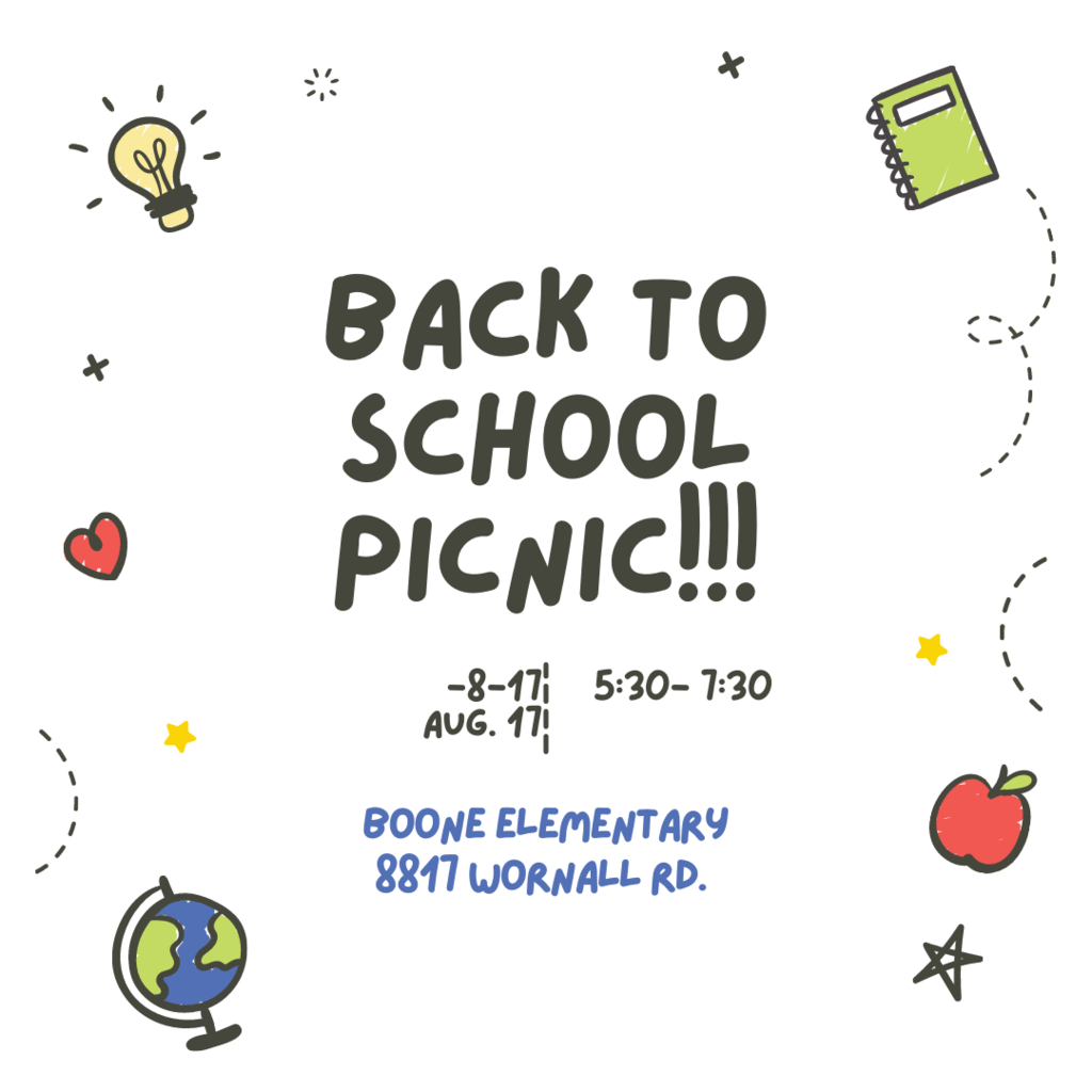 Mark your calendars for our Back to School Picnic on August 17th!!!