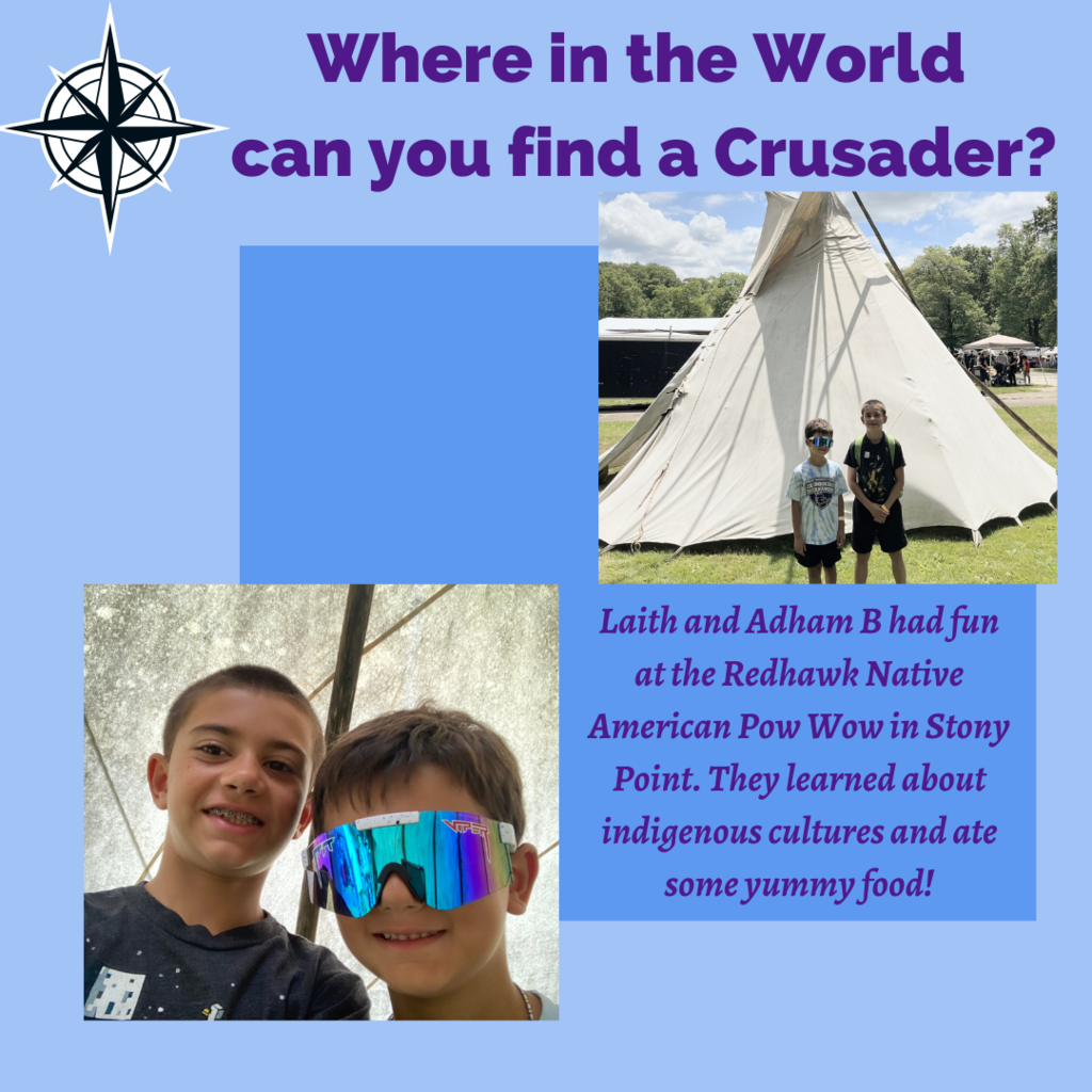 students at Native American Pow Wow