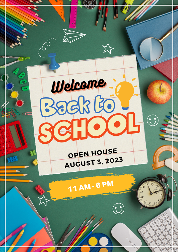 Back to School Poster, School Graphic, Welcome back to school, Open House Flyer