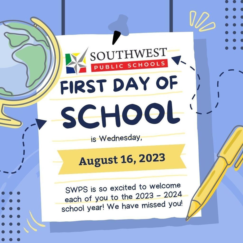 The First Day of School is approaching fast. We are so excited to see you on Wednesday, August 16, 2023! We have missed you! El primer día de clases se acerca rápidamente. ¡Estamos muy emocionados de verlos el miércoles 16 de agosto de 2023! ¡Los hemos extrañado!