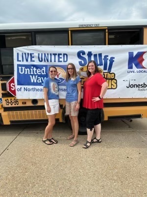 Volunteers at Stuff the Bus