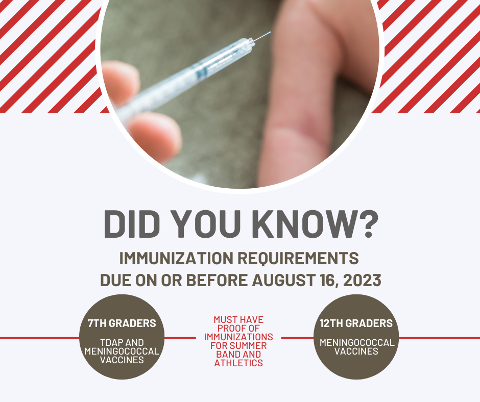 Immunization Requirements for 7th and 12th Graders