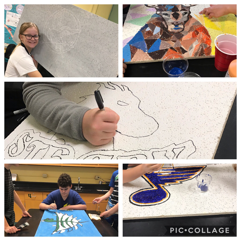 We are working on ceiling tiles for teachers #sgmsfriends # sgmsfamily