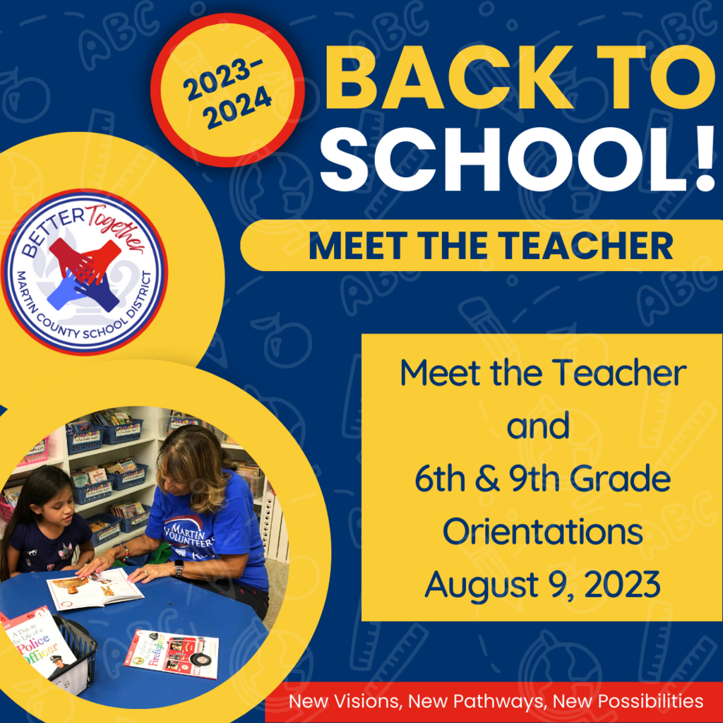 Reminder: meet the teacher is Aug. 9th