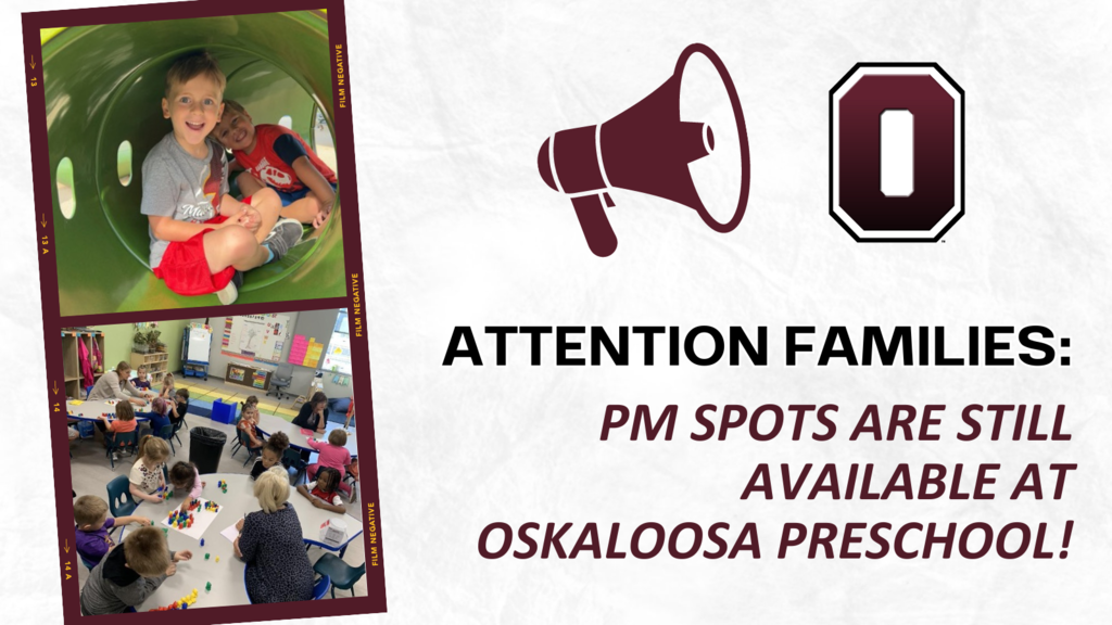 📣 Attention Families! We still have a few afternoon spots available for registration. If you haven't signed up yet, now's your chance to join our vibrant learning community! 📚✏️  Learn more and begin the registration process here: https://oskaloosacsdia.sites.thrillshare.com/o/ocsd/page/register-enroll 