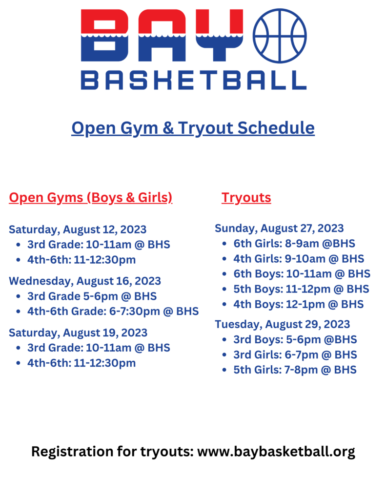 Bay Basketball Association Flyer
