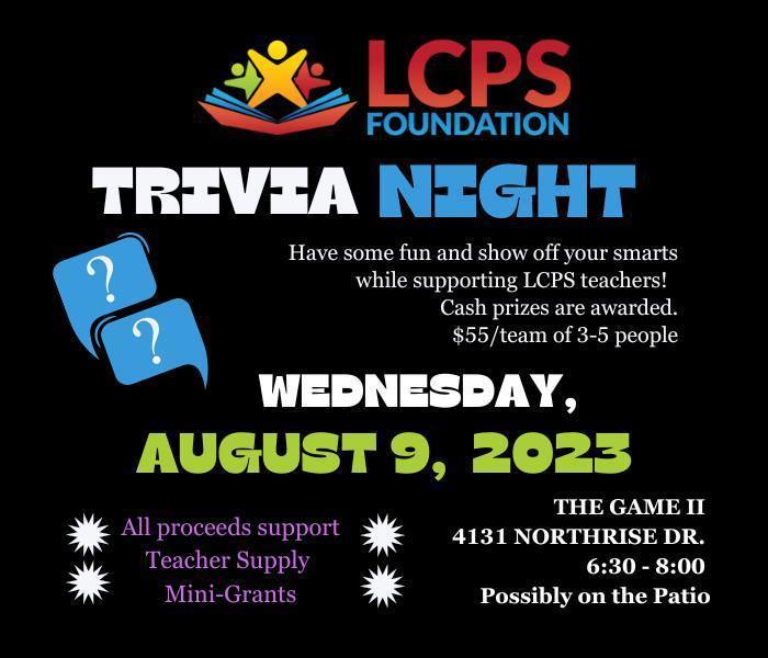 Join us tomorrow night for some Trivia Night Fun!