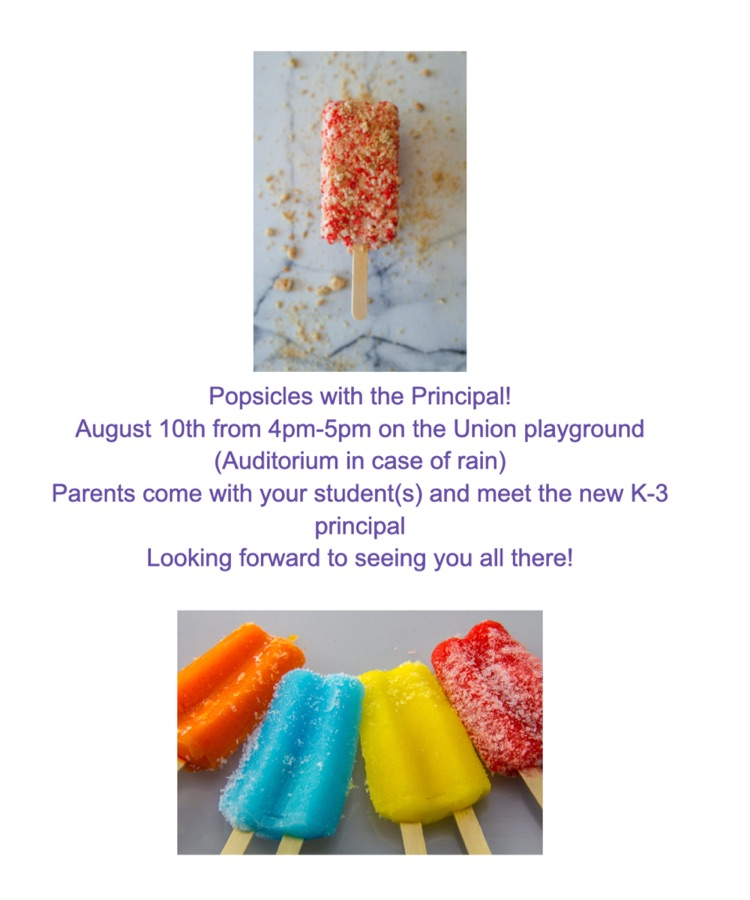 flier for popsicles with the principal