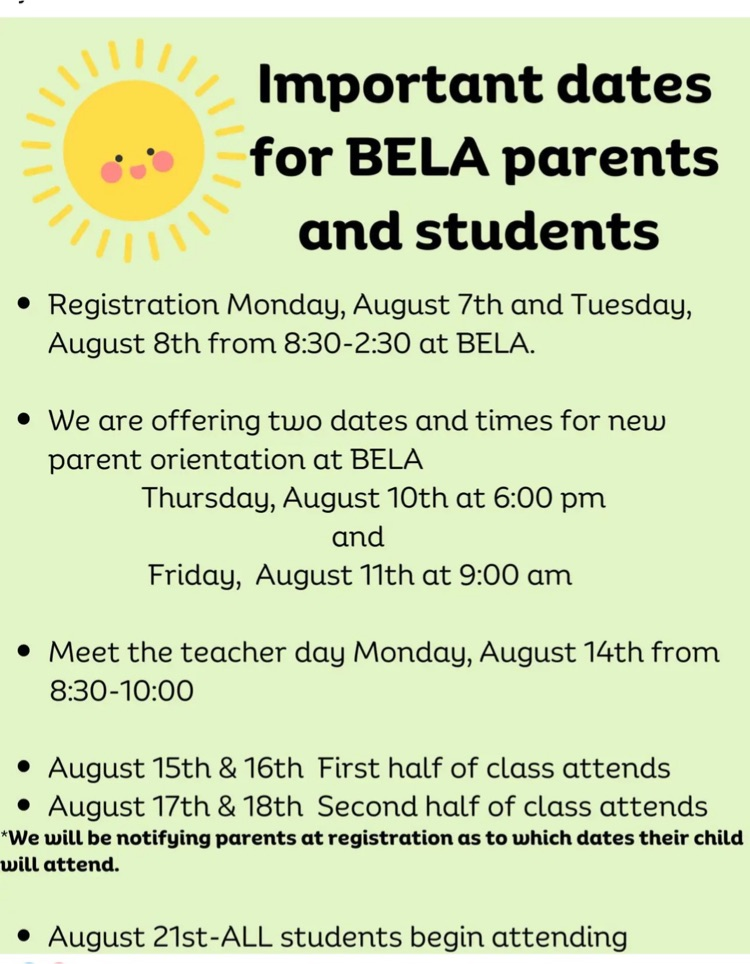 Bela important dates 