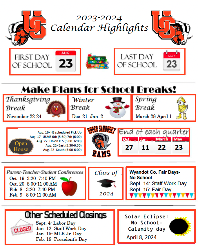 calendar highlights