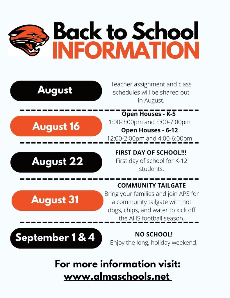 Back to School Information