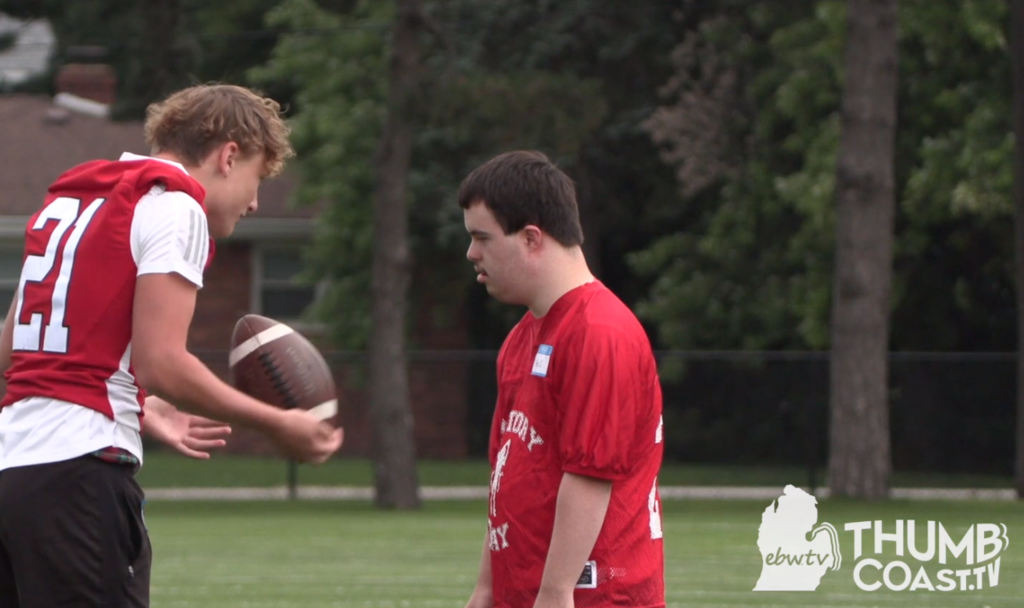 Football players at Crosstown Showdown