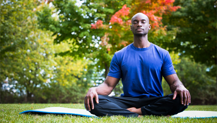 Black Man Relaxing In Nature