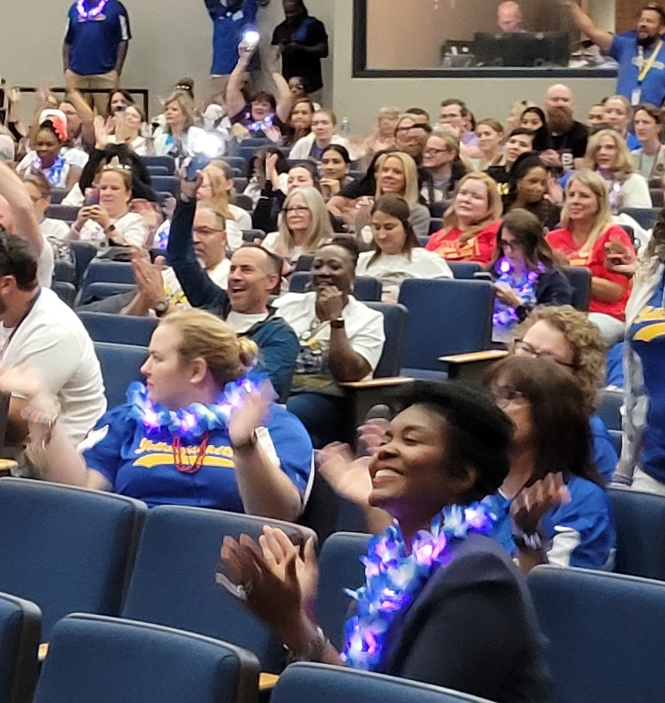 Rockin' to the music