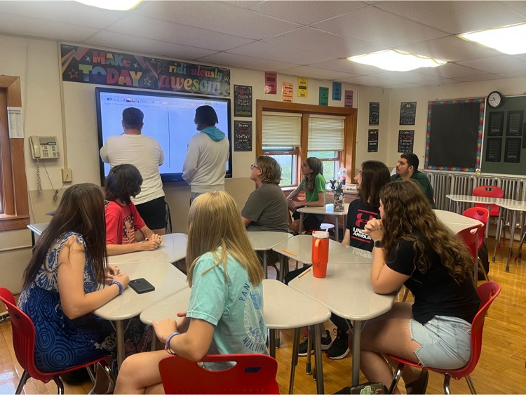 Mrs. Hooten's Senior Flex enjoying a game of Pictionary.
