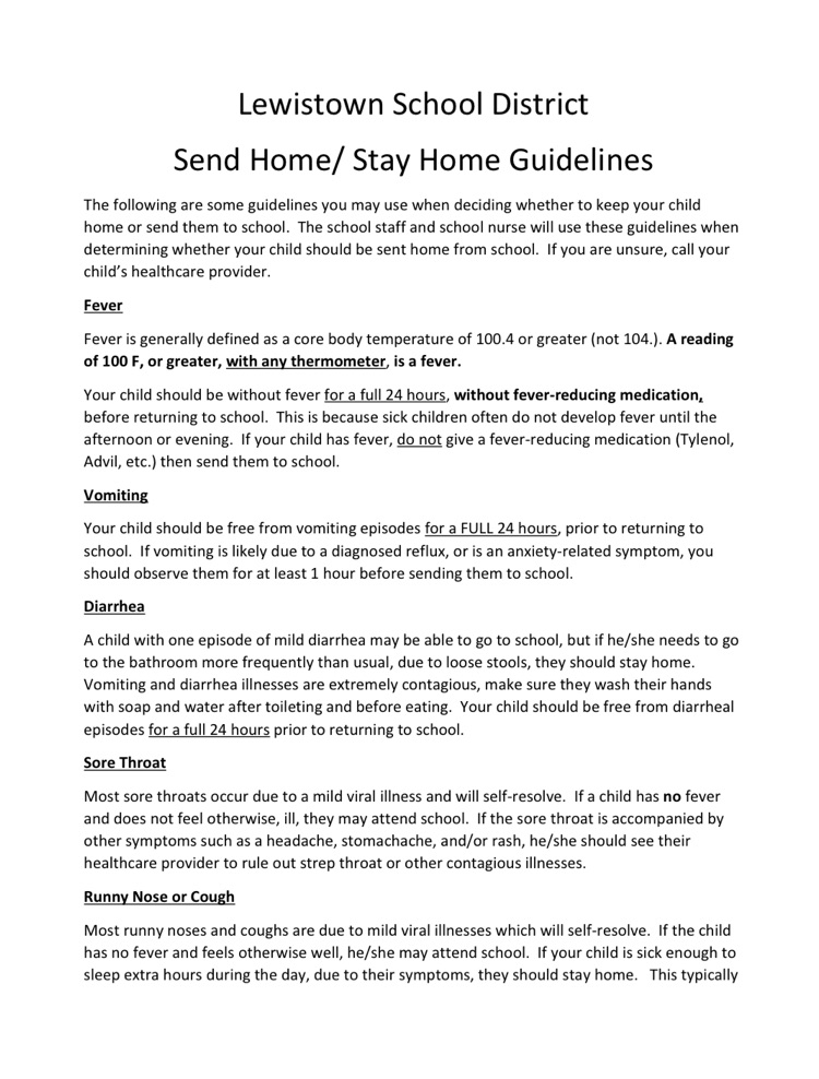 send home/stay home