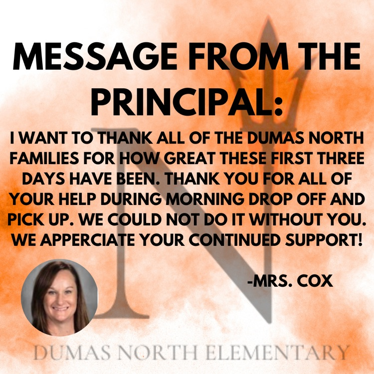message from the principal saying thank you to parents