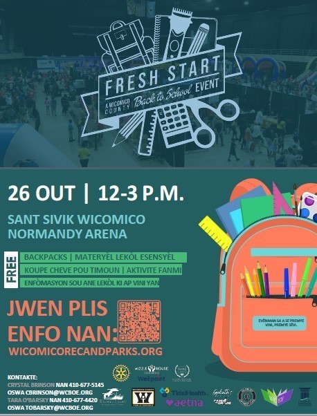 Flyer for Fresh Start Back to School Event