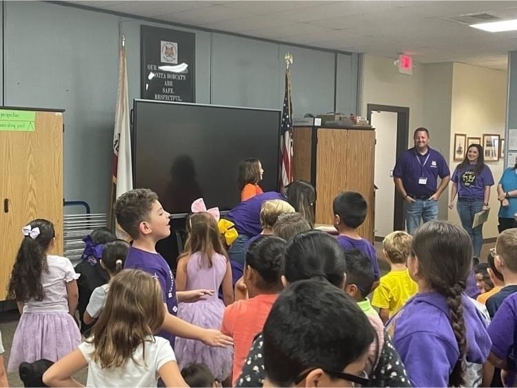 Image of student leading the Pledge