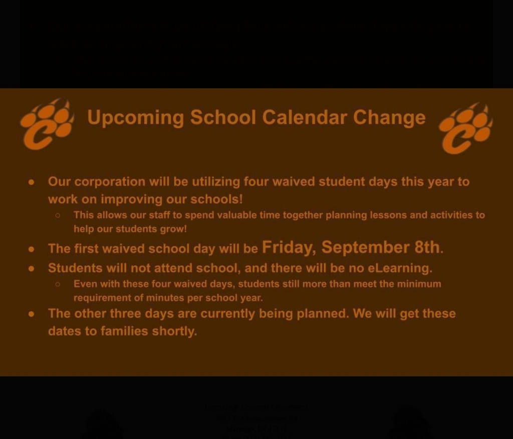 Calendar Change
