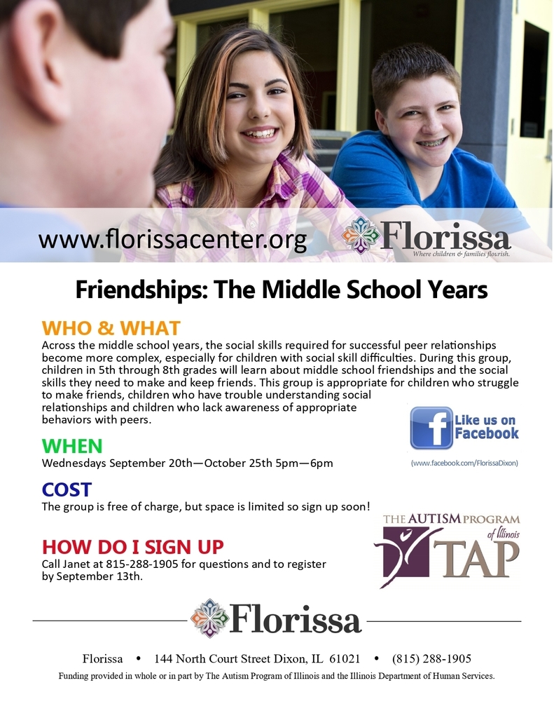 Flyer with smiling kids and sign up instructions